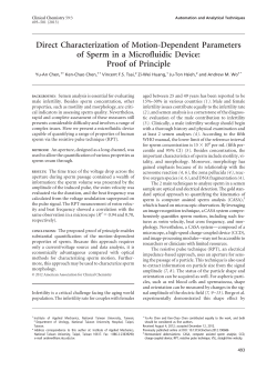 Direct Characterization of Motion-Dependent Parameters of Sperm