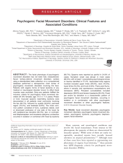 Psychogenic facial movement disorders: Clinical features and