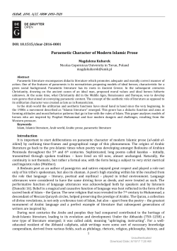 Paraenetic Character of Modern Islamic Prose