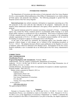 N.J.A.C. 10A:9, Classification Process