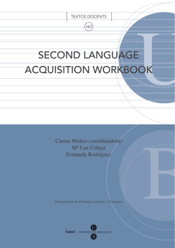 Second Language Acquisition Workbook