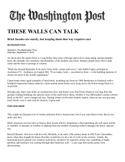 these walls can talk - Potomac Valley Brick