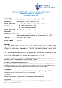 project coordinator - national energy action plan st vincent`s health