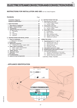 ELECTRIC STEAM/CONVECTION AND CONVECTION OVENS