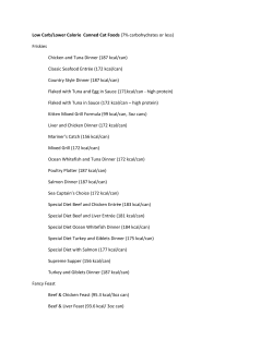 Low Carb/Lower Calorie Canned Cat Foods (7% carbohydrates or