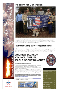 Popcorn for Our Troops! ANDREW JACKSON COUNCIL ANNUAL