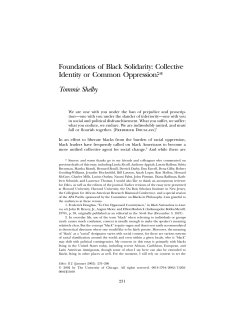 Foundations of Black Solidarity: Collective Identity