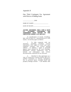 Appendix II One Third Contingent Fee Agreement with Waiver of