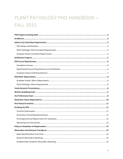 PhD Handbook - Department of Plant Pathology - UW