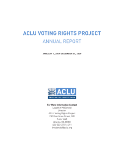 ACLU VOTING RIGHTS PROJECT