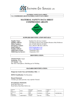 Compressed Argon MSDS