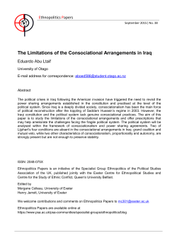 The Limitations of the Consociational Arrangements in Iraq
