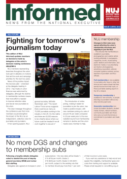 Issue 5 NUJ Informed May 2014 - National Union of Journalists
