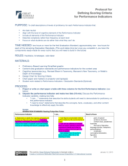 Protocol for Defining Scoring Criteria for Performance Indicators