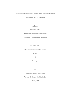 Contracted Preposition-Determiner Forms in German: Semantics