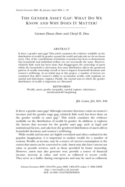 THE GENDER ASSET GAP: WHAT DO WE KNOW AND WHY DOES