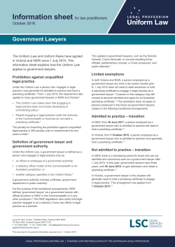 Government Lawyers - Legal Services Council