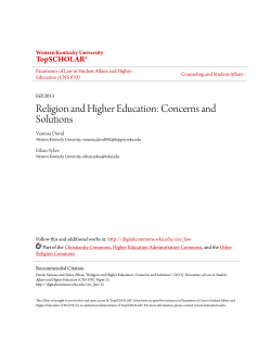 Religion and Higher Education: Concerns and