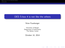 DES S-box 4 is not like the others
