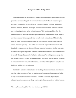 Korsgaard and the Reality of Pain In the final lecture of The Sources