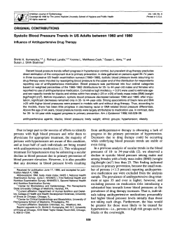 Systolic Blood Pressure Trends in US Adults between 1960 and 1980