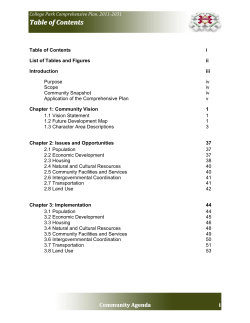 Table of Contents - City of College Park