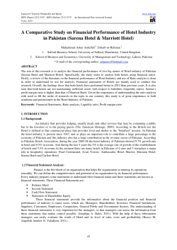A Comparative Study on Financial Performance of Hotel