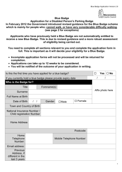 Blue badge – large print application form