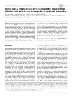 Paxillin nuclear-cytoplasmic localization is regulated by