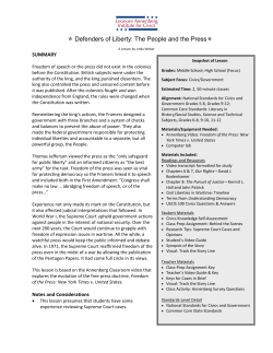 Defenders of Liberty: The People and the Press: New York Times v