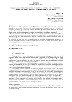 ECOFORUM [Volume 6, Issue 1(10), 2017] Jusuf ZEKIRI SEE University