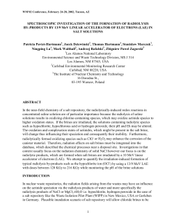 Spectroscopic Investigation of the Formation of Radiolysis