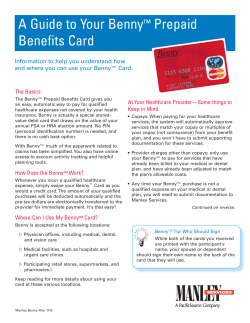 A Guide to Your Benny&trade; Prepaid Benefits Card