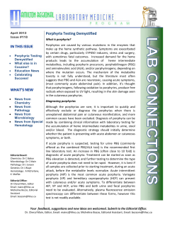 Porphyria Testing Demystified - Hamilton Regional Laboratory
