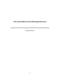 Size and Conflict in Town Meeting Democracy