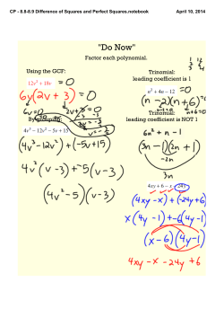 CP - 8.8-8.9 Difference of Squares and Perfect Squares.notebook
