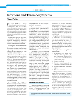 Infections and Thrombocytopenia - Journal of the Association of