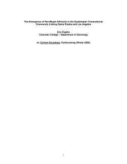 The Emergence of Pan-Mayan Ethnicity in the Guatemalan