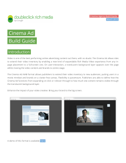 Cinema Ad. .Build Guide.