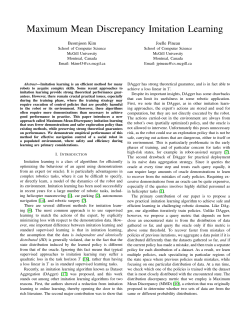 Maximum Mean Discrepancy Imitation Learning