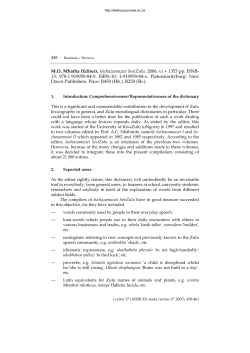 report of Zulu dictionary: Isichazamazwi SesiZulu