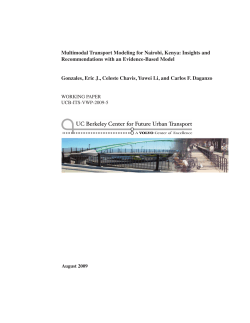 Multimodal Transport Modeling for Nairobi, Kenya