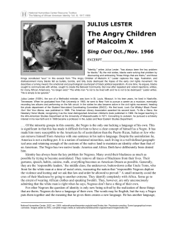 Julius Lester, "The Angry Children of Malcolm X,"