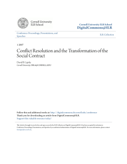 Conflict Resolution and the Transformation of the Social Contract