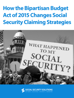 Bipartisan Budget Act of 2015 Changes Social Security