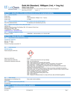 Gold AA Standard, 1000ppm (1mL = 1mg Au)