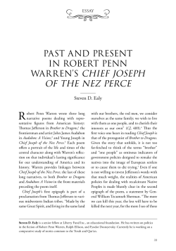 past and present in robert penn warren`s chief joseph of the nez perce