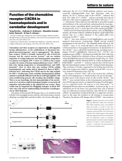 Function of the chemokine receptor CXCR4 in haematopoiesis and