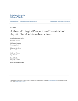 A Pharm-Ecological Perspective of Terrestrial and Aquatic Plant