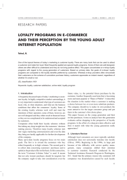 Loyalty Programs in E-commerce and their Perception by the Young